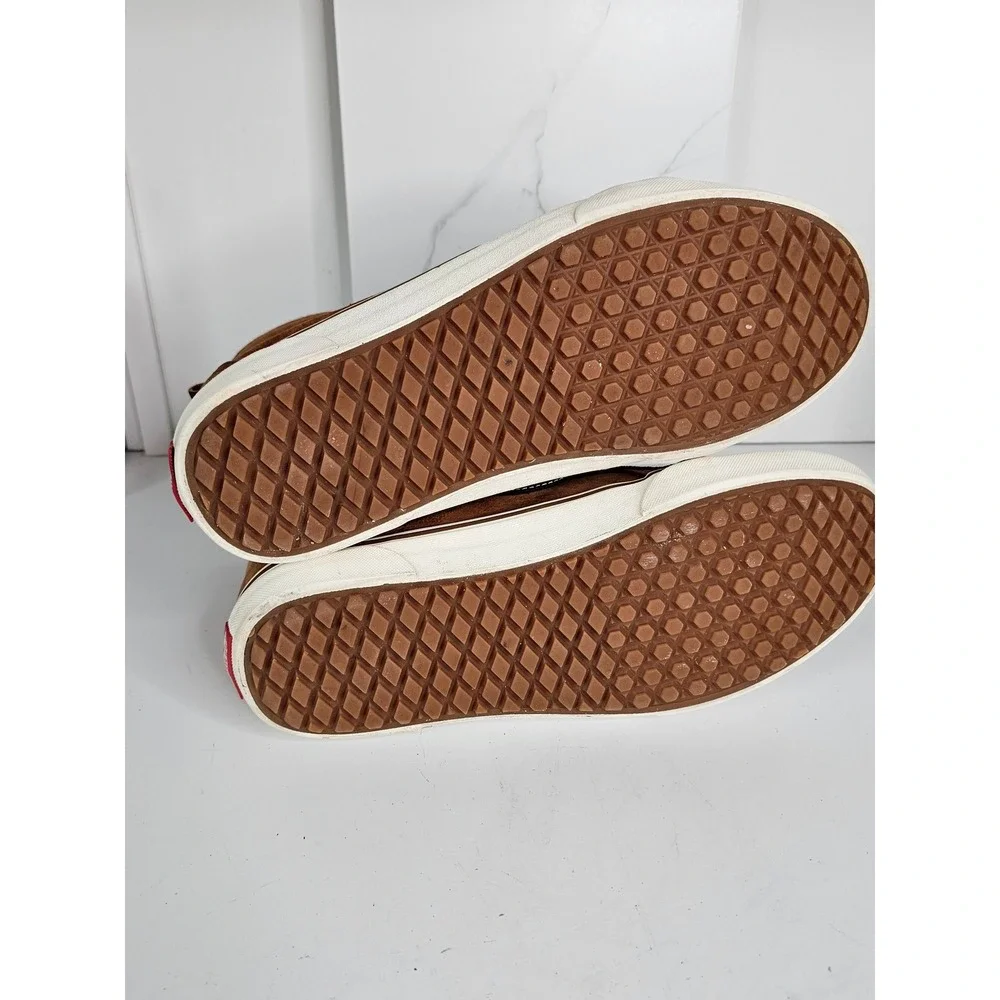 Vans Sk8-Hi MTE Glazed Ginger Brown Suede Plaid Flannel Mens 10.5 High Shoes